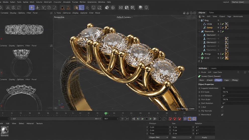 Impressão 3D e cravação de pedras