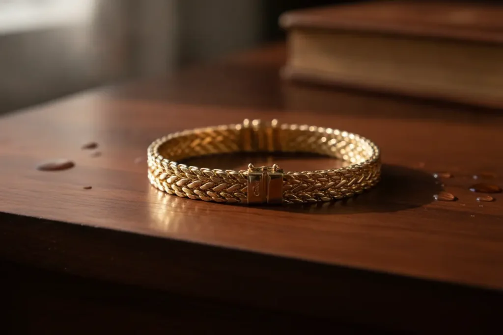 Pulseira masculina de ouro malha Cartier clássica